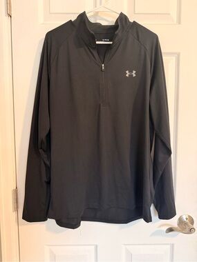 Under Armour Black Quarter Zip Pullover Men’s XL Long Sleeve Athletic Top